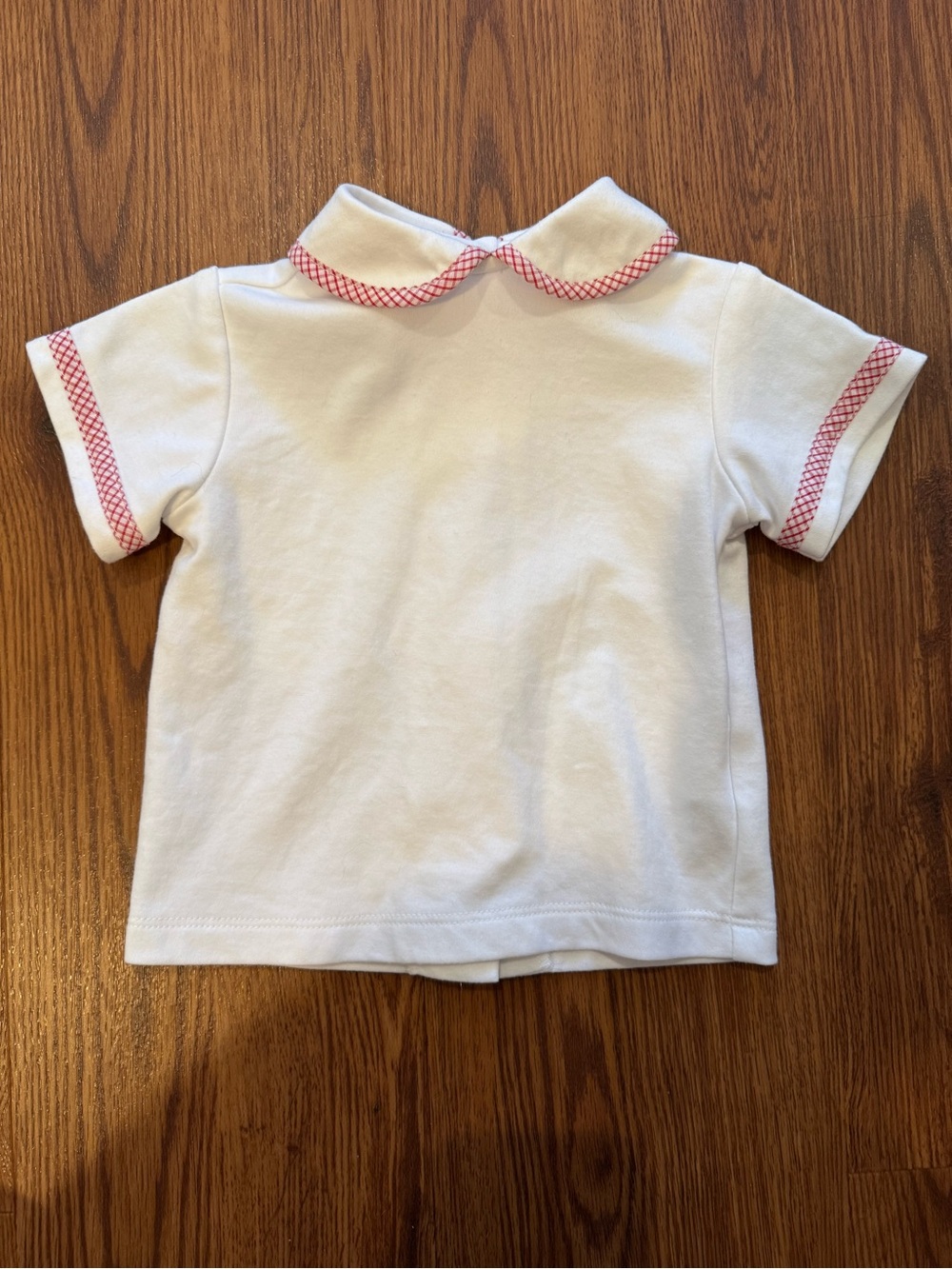 Lullaby Set short sleeved shirt with red checkered trim